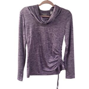 Head Cowl Neck Athletic Pullover Space Dye Purple Thumbhole Tennis